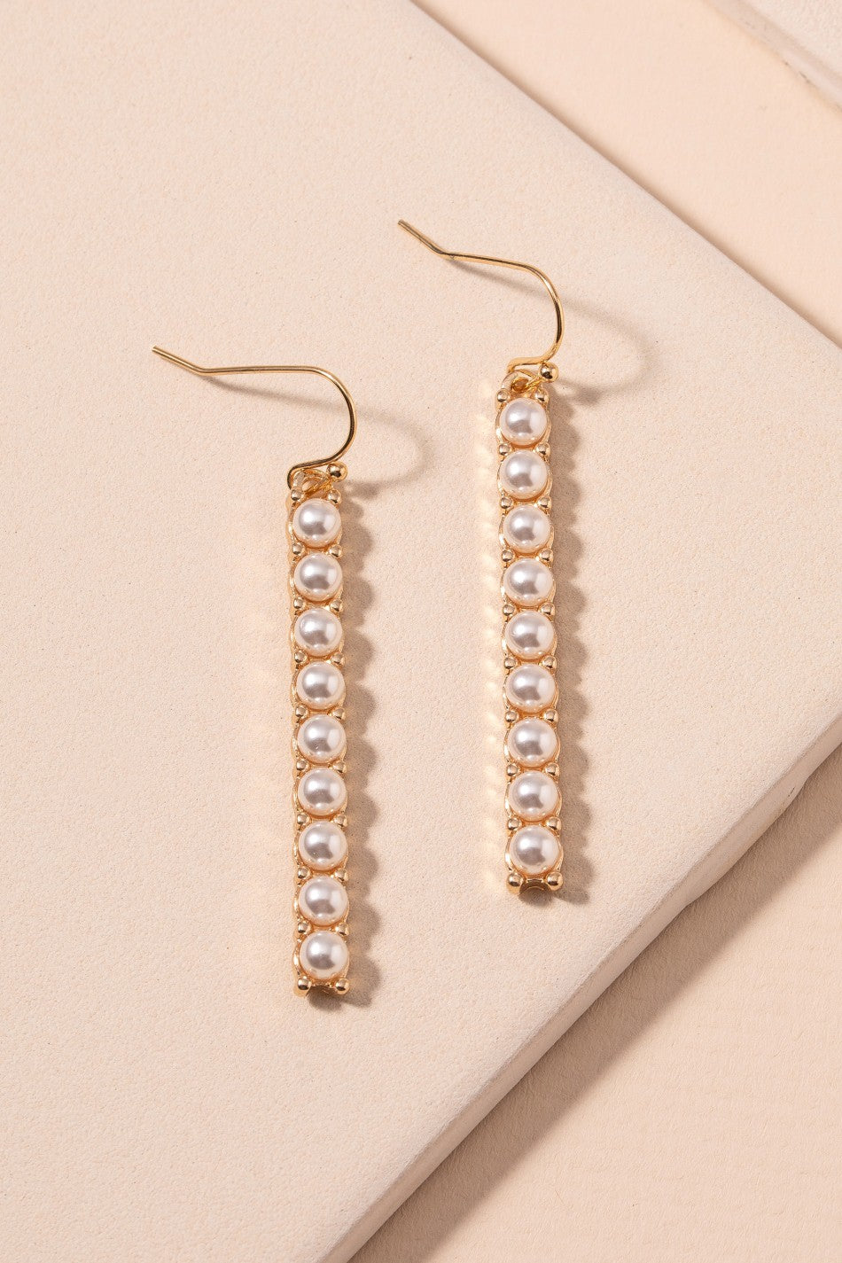 Pearls Bar Dangling Earrings