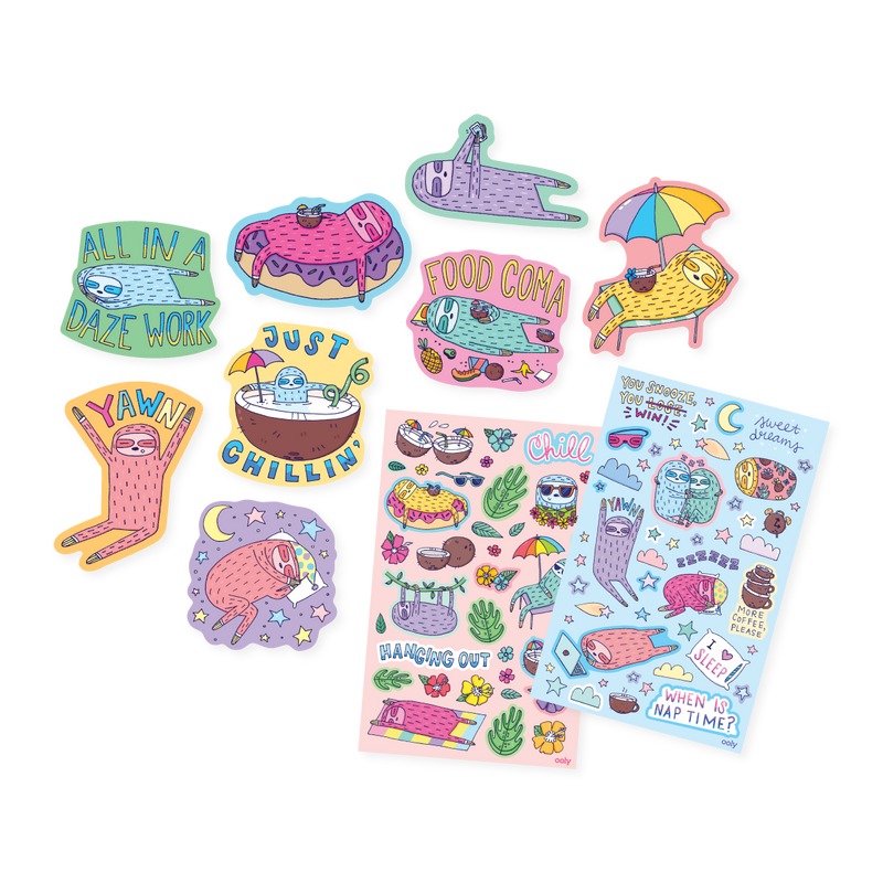 sleepy sloths scented stickers