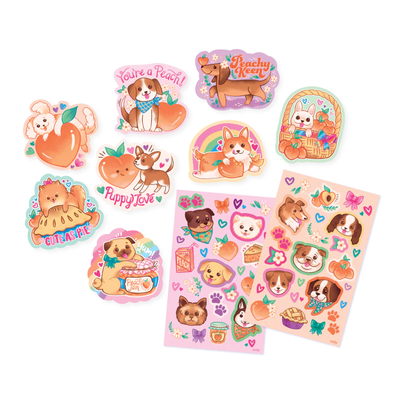 puppies and peaches scented stickers