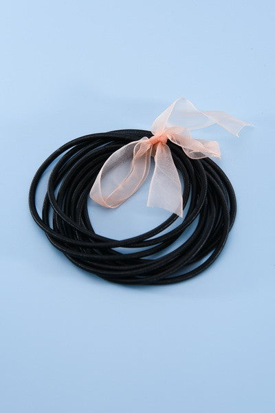 Black Guitar String Bracelets -10pcs set