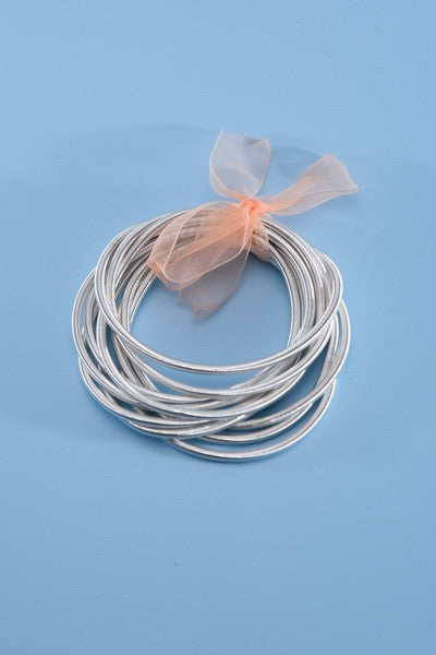 Silver Guitar String Bracelets -10pcs set