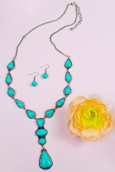 Turquoise Necklace Jewelry Set