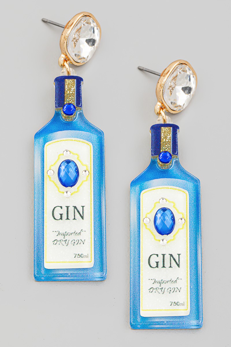 Gin Bottle Drop Earrings