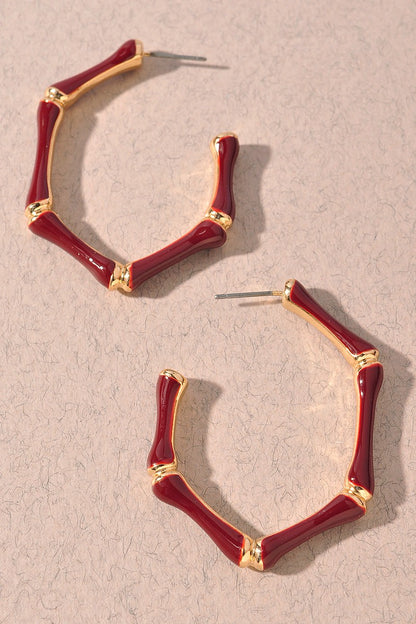 Bamboo Colored Hoop Earrings