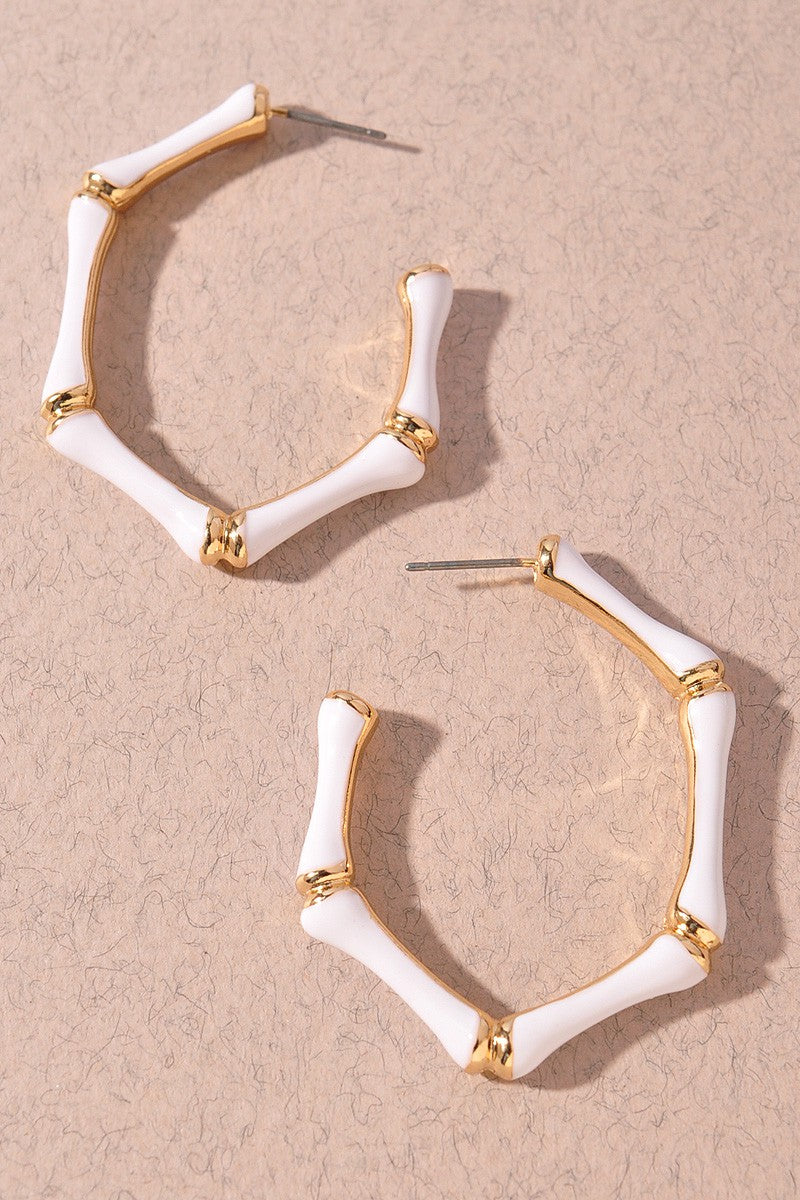 Bamboo Colored Hoop Earrings