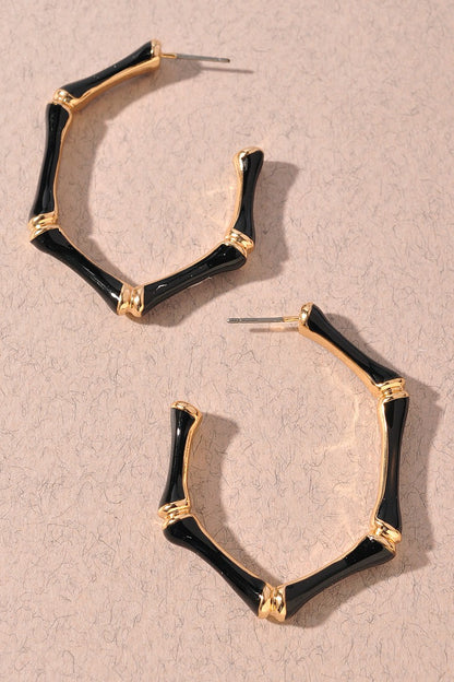 Bamboo Colored Hoop Earrings