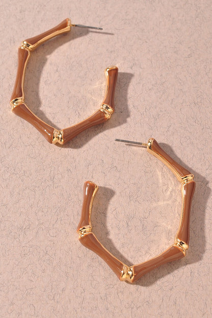 Bamboo Colored Hoop Earrings