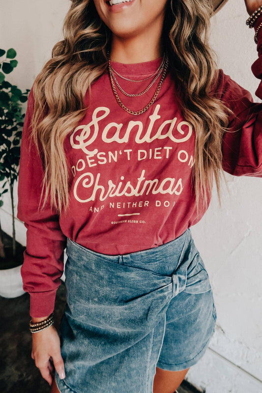 Santa Doesn't Diet L/S tee