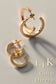 14K GOLD DIPPED METAL POST FLAT HOOP EARRING