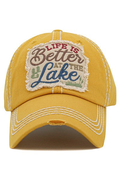 Life is Better At The Lake Yellow Cap