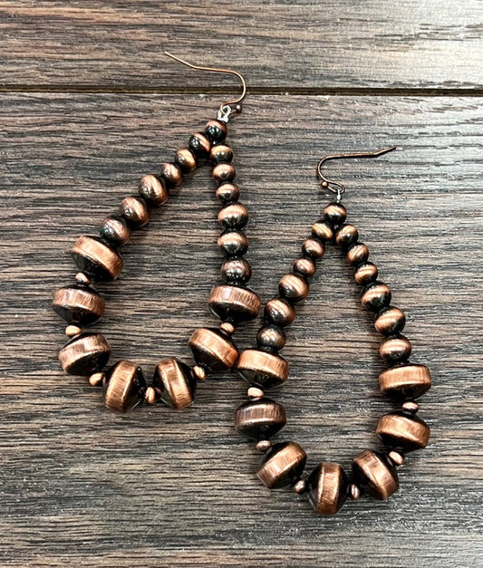 large copper navajo teardrop earrings costume jewelry