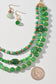 GREEN BEADED LAYERED NECKLACE