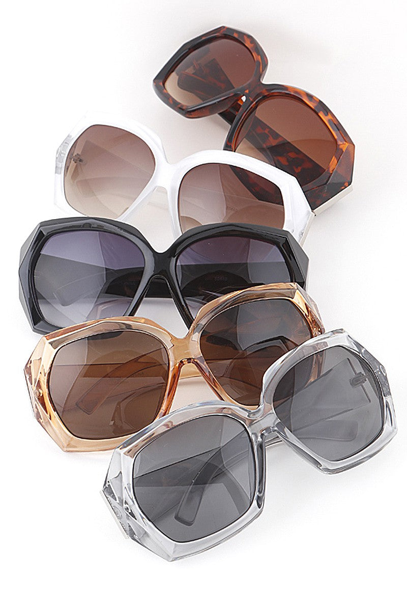 Crystal Geometric Square Sunglasses