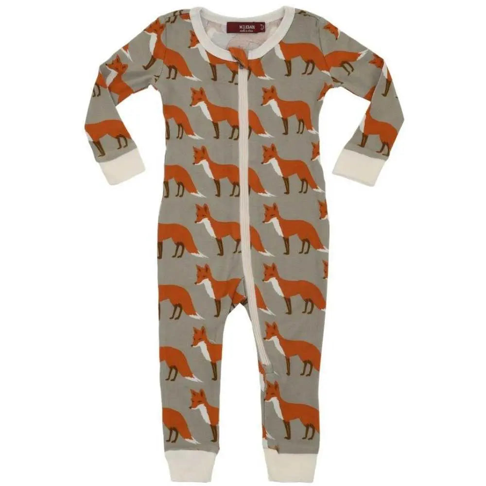 Orange Fox Organic Cotton Zipper Pajama