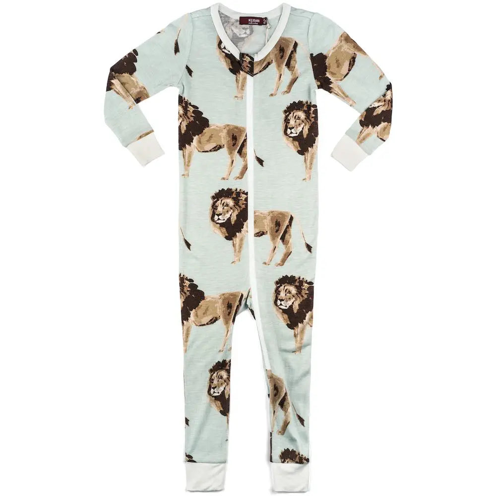 Lion Bamboo Zipper Pajama 3-6 month