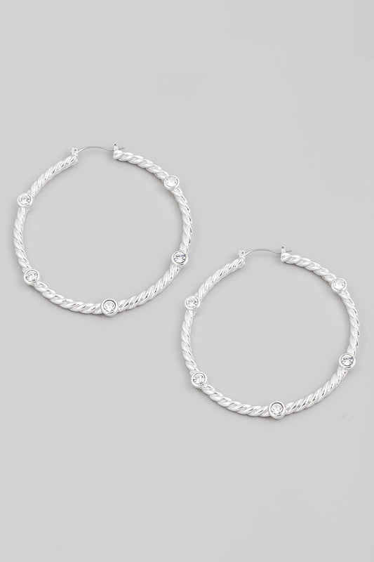 Circle Twist Rhinestone Drop Earring