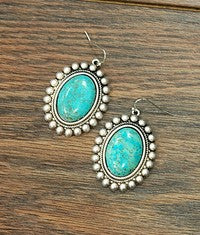 Turquoise Earrings * Natural stone costume jewelry