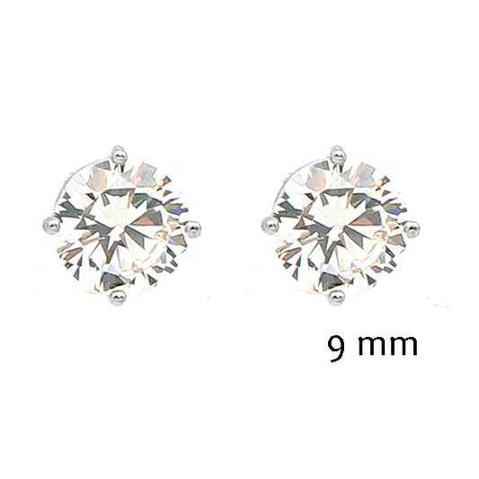 9MM CZ Studs Silver