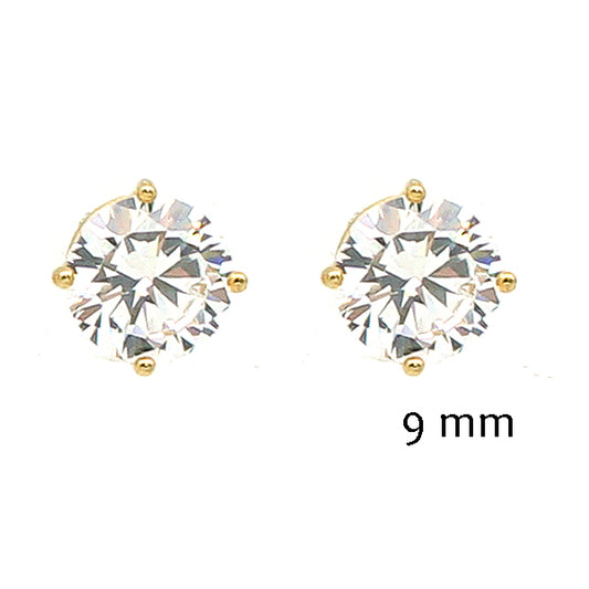 9MM CZ Studs Gold