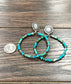 brass navajo gemstone turquoise hoop earrings costume jewelry