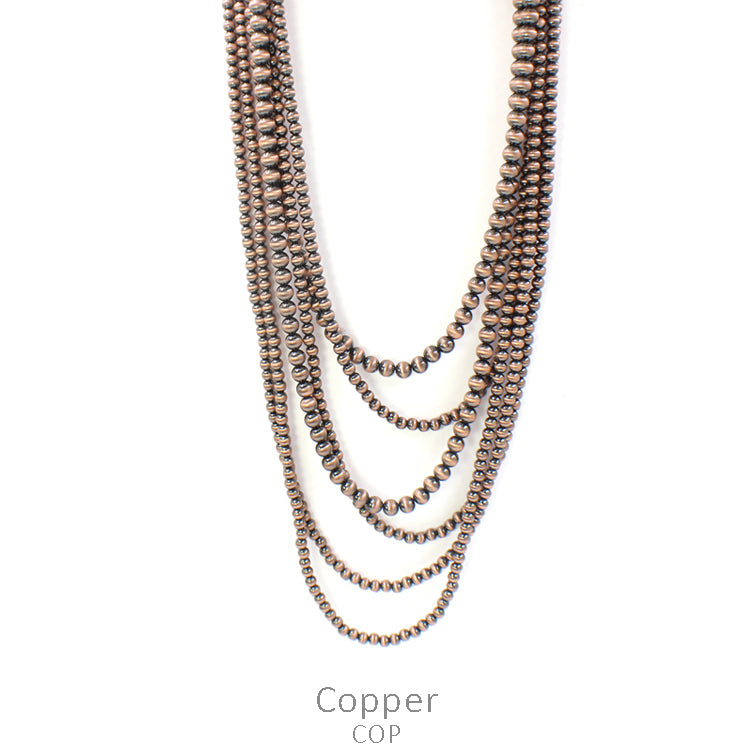 Copper Multi layer Navajo Bead Necklace costume jewelry