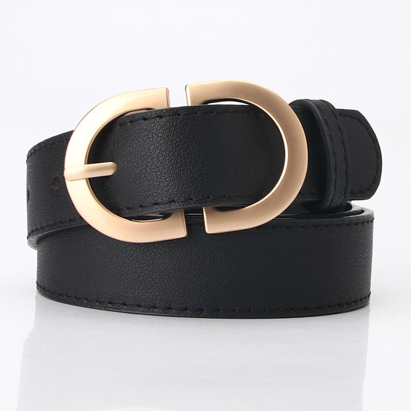 Kay Stylish Vegan Black Leather 40" Belt