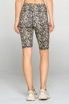Women's Cheetah Print Activewear Biker Shorts