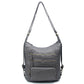 The Lisa Convertible Backpack Crossbody - Dark Silver