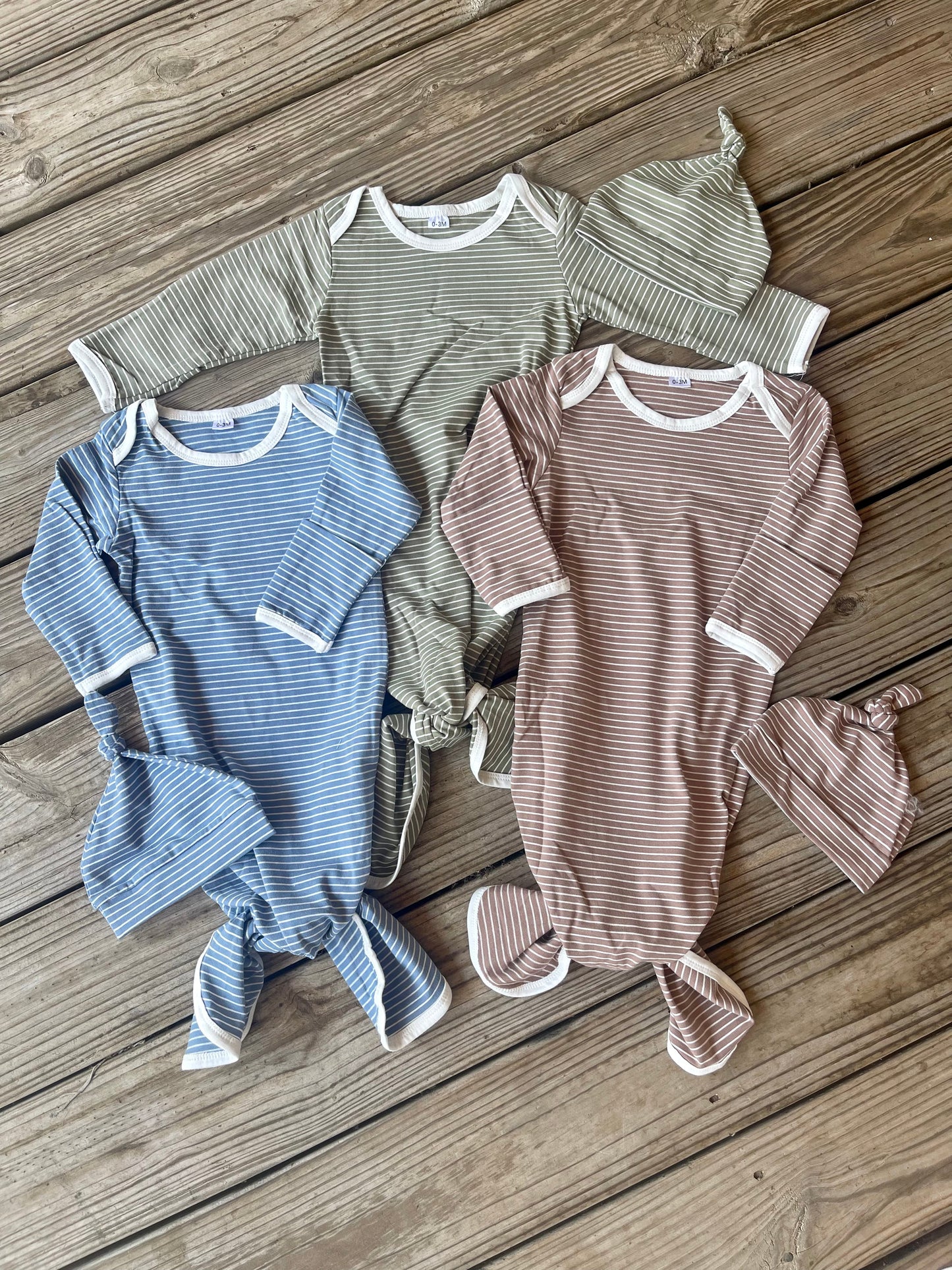 Striped Baby Gowns