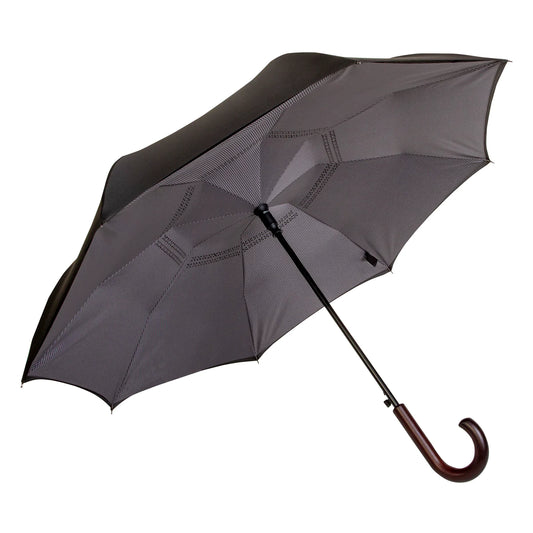 Reverse Closing Umbrella Black/Metrohound