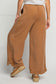 MINERAL WASHED SOFT TWILL WIDE LEG PANTS