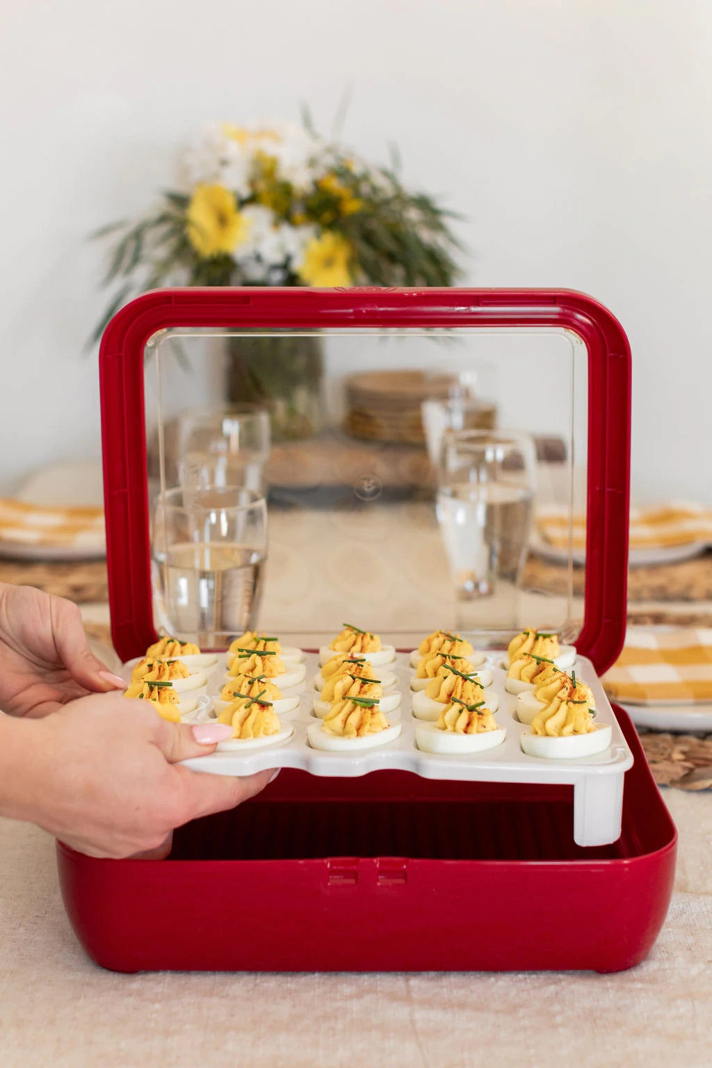 Fancy Panz Deviled Egg / Strawberry Trayz Insert for Fancy Panz 2in1, Holds 20 Eggs, White