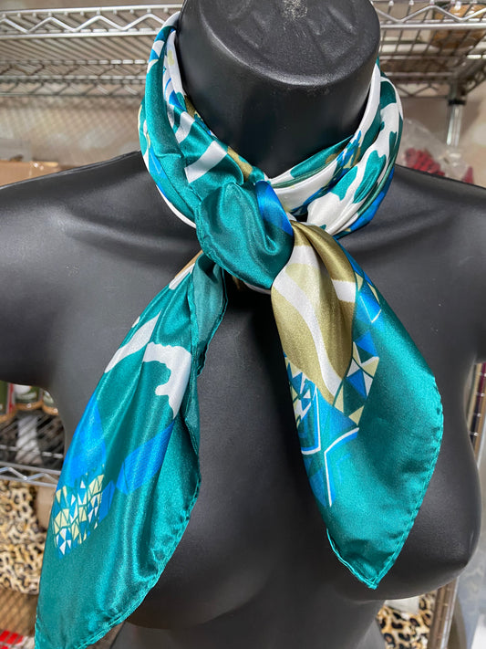 Medium Emerald & Turquoise Bandana Wild Rag