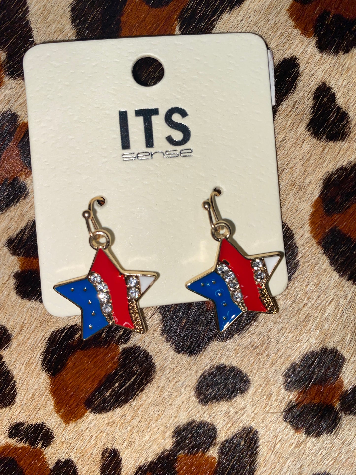 Patriotic, America & Red, White and Blue Earrings.