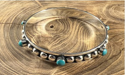 BOHO SOL 5MM Ball Bangle w/Turquoise 925 Sterling