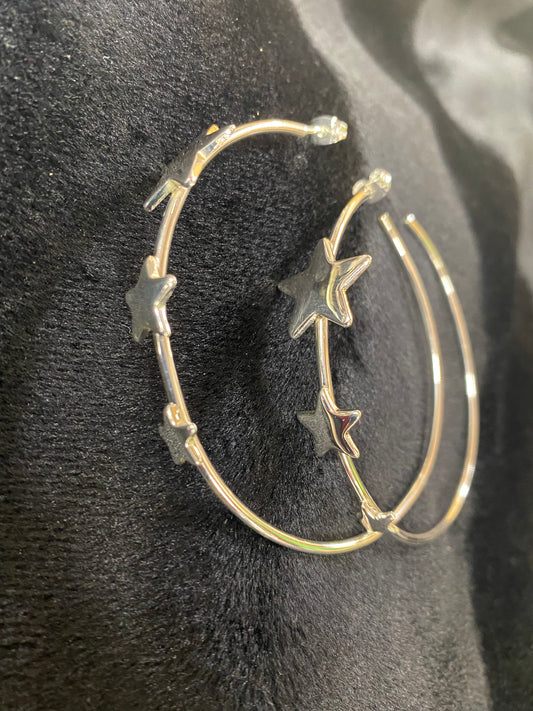 BOHO SOL Star Hoop 925 Sterling Earrings