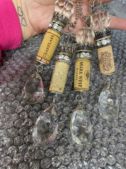 Wine Cork Crown Jeweled Necklace