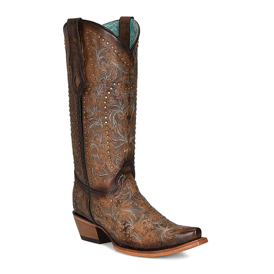 Women's Corral Leather Boots Handcrafted Maple C3972